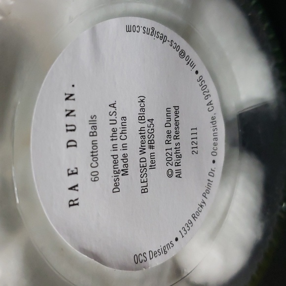 Rae Dunn NWT BLESSED Wooden Lidded Glass Canister with Cottonballs - Picture 5 of 5